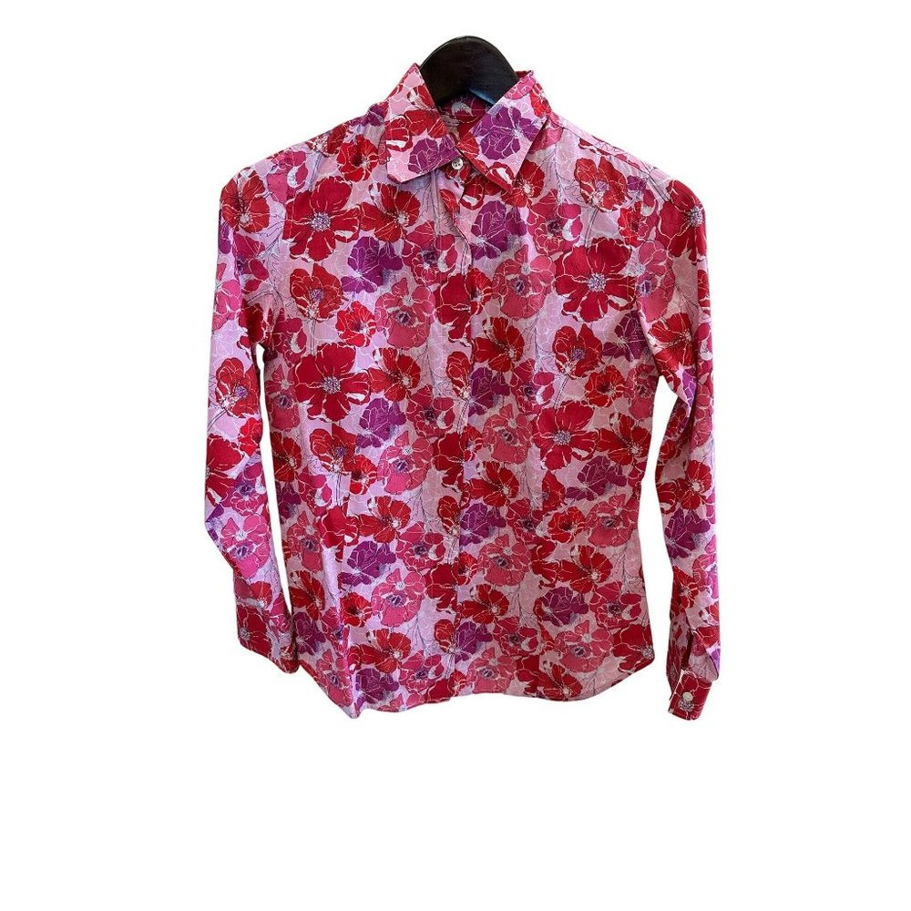 Liberty of London Women's Button up Pink Floral Shirt Sz-4(US)